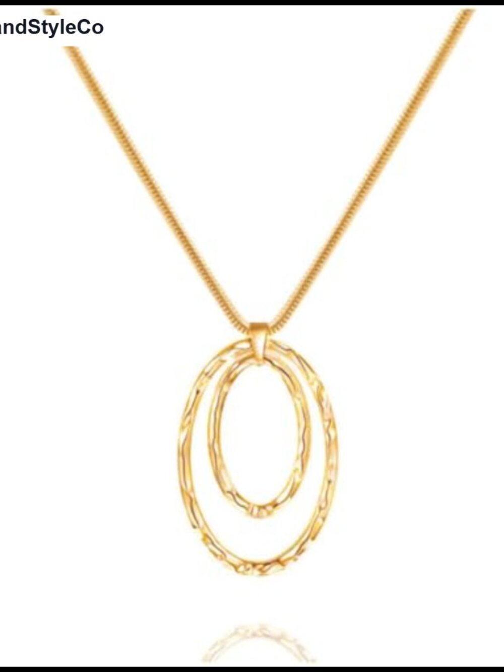 Chunky Oval Pendant Long Necklace for Women Statement Layering Jewelry